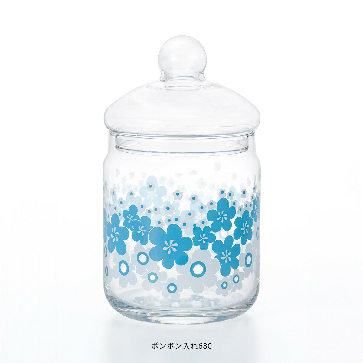 花の輪 昭和復古系列 玻璃儲物罐 收納罐 680ml｜日本石塚硝子