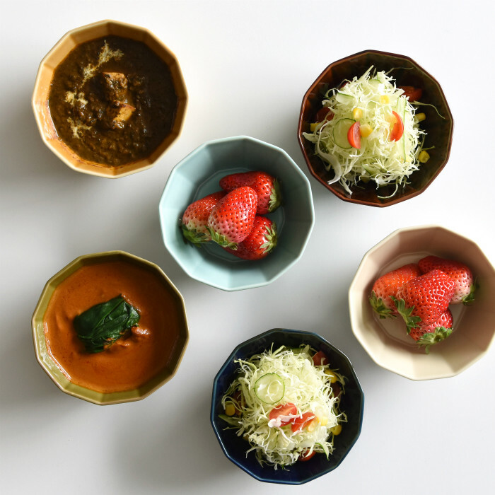 日本製重山陶器 波佐見燒 12角形碗 食器