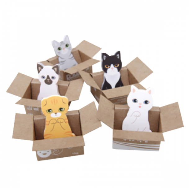 紙箱貓咪便利貼 A0018