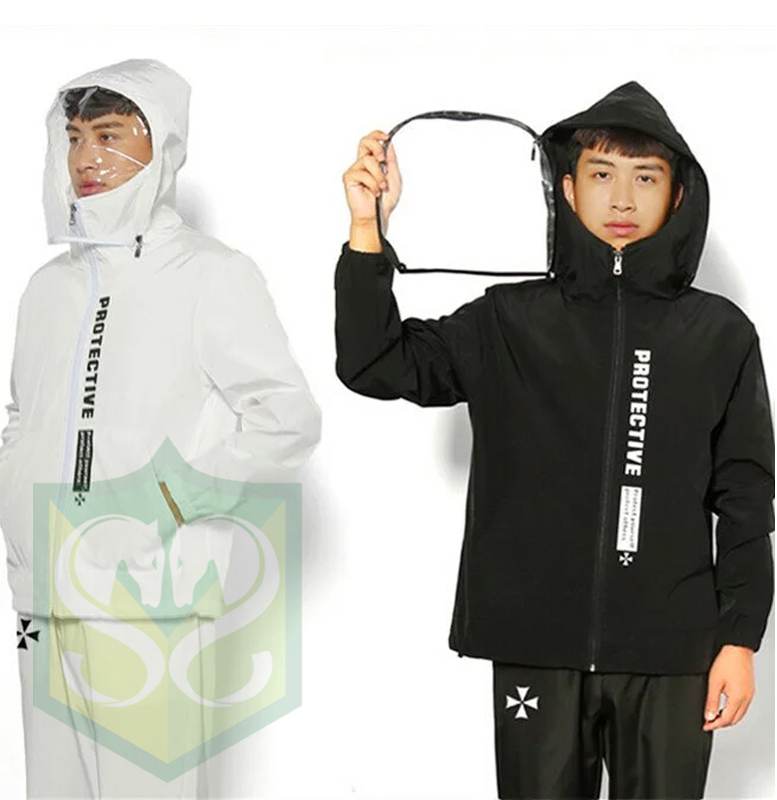 防風/防飛沫連帽外套 (面罩可拆)