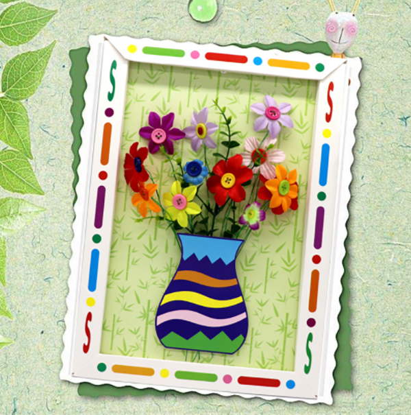 DIY紙框紐扣立體花束 M4919