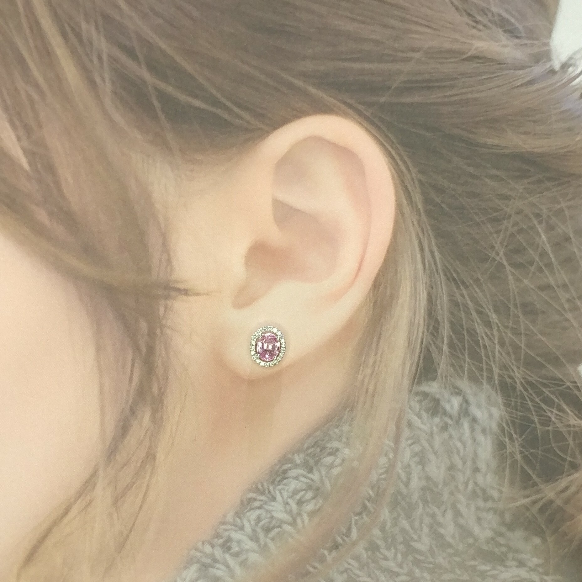 18K White Gold 1.61t Sapphire and Diamond Earrings