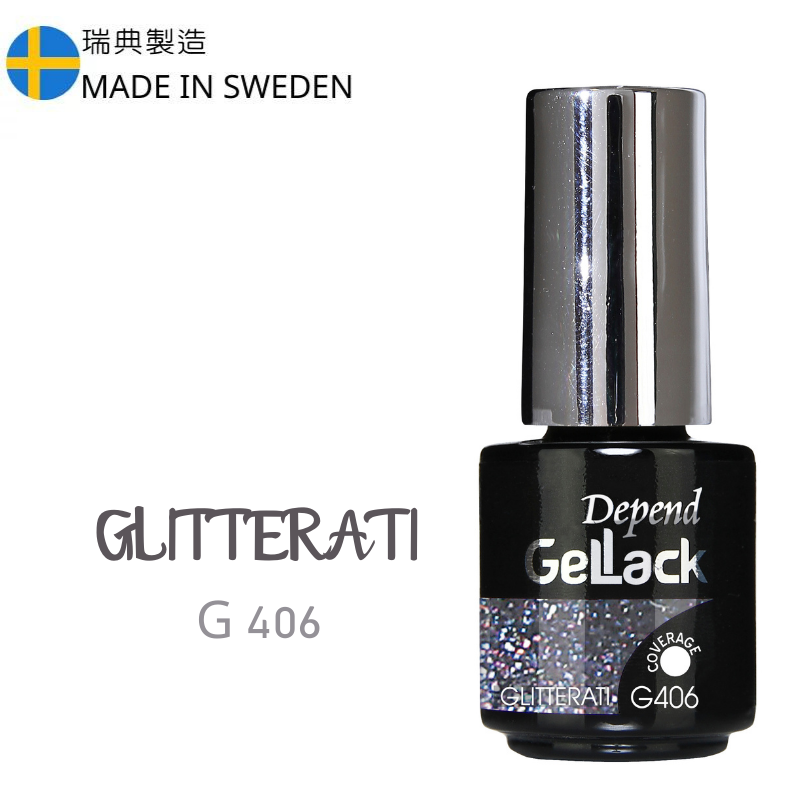 GELLACK GEL甲凝膠 406 藍黑色配幻彩閃粉 (不透明)