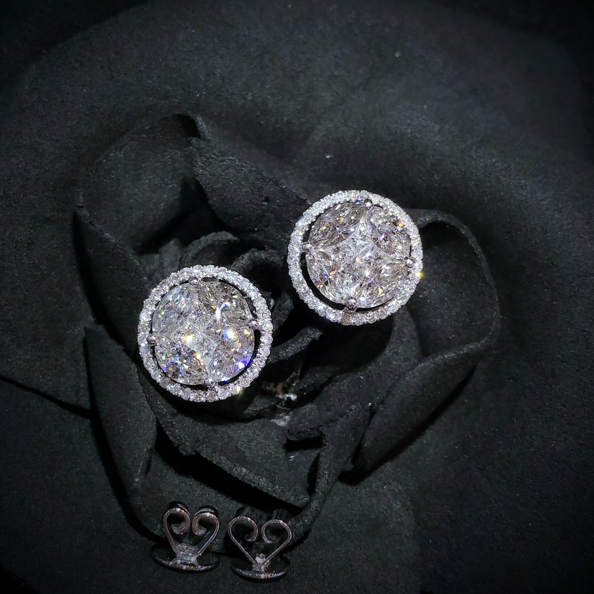 18K White Gold 3.02t Diamond Earrings