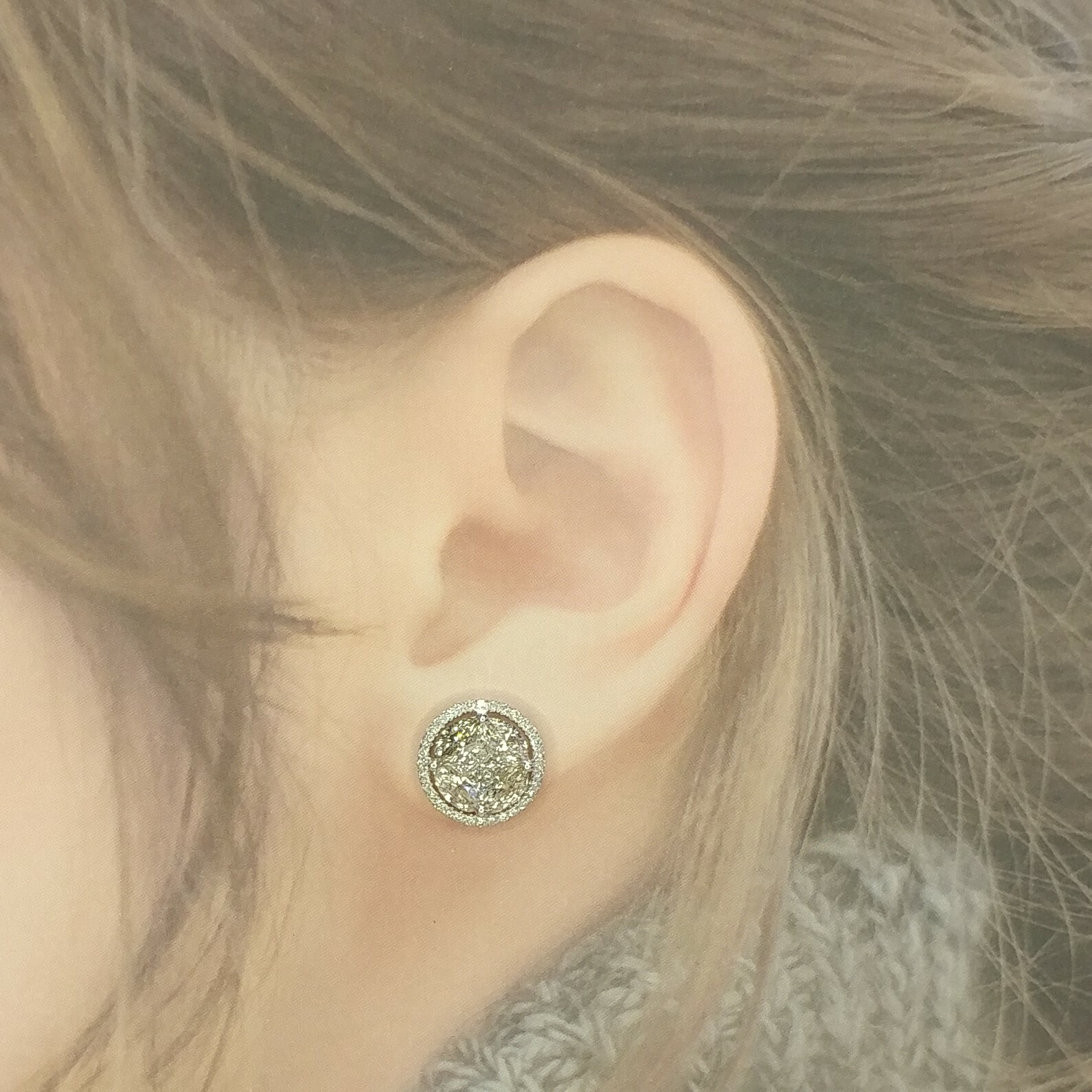 18K White Gold 3.02t Diamond Earrings