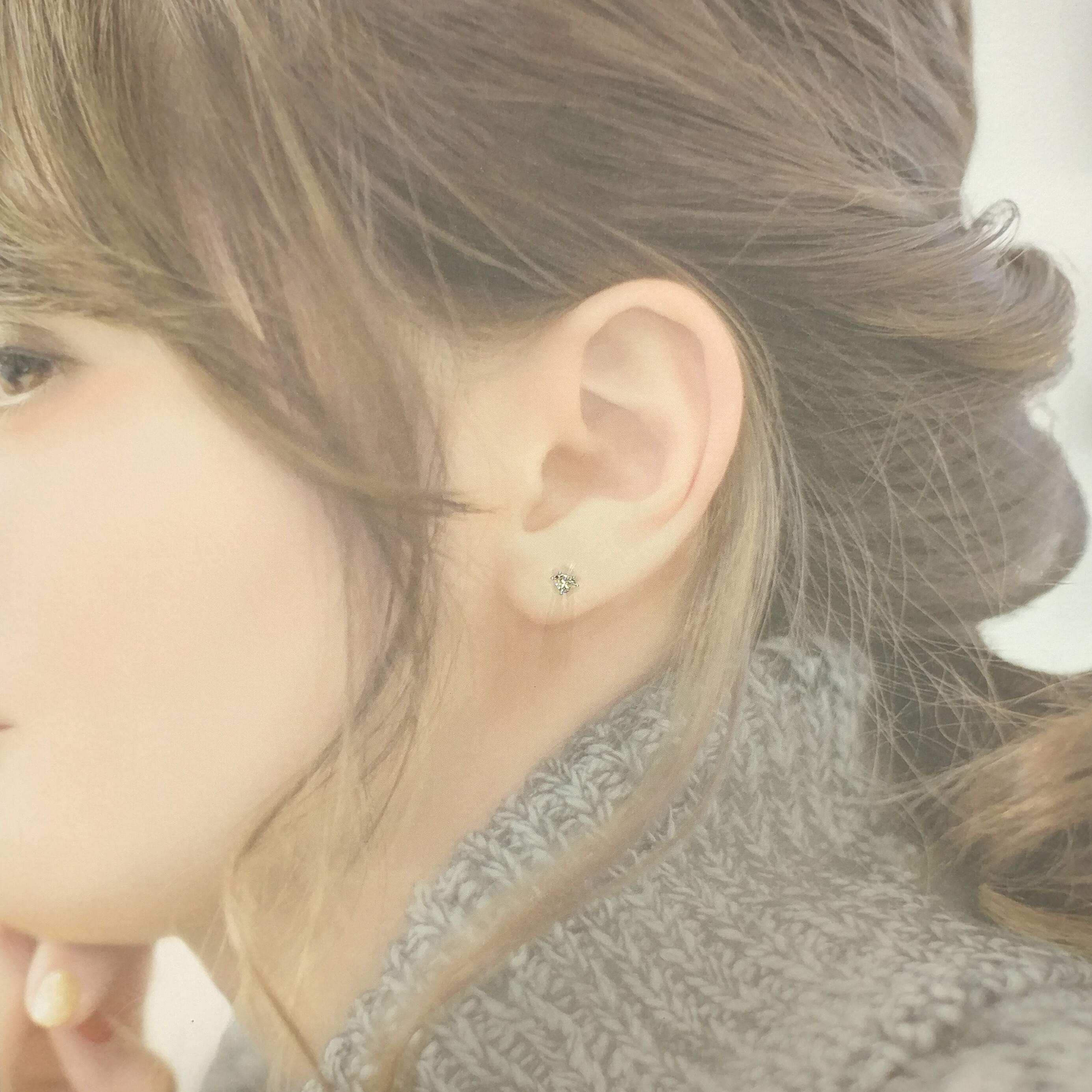 全新18K白金【主石31份鑽石】耳環