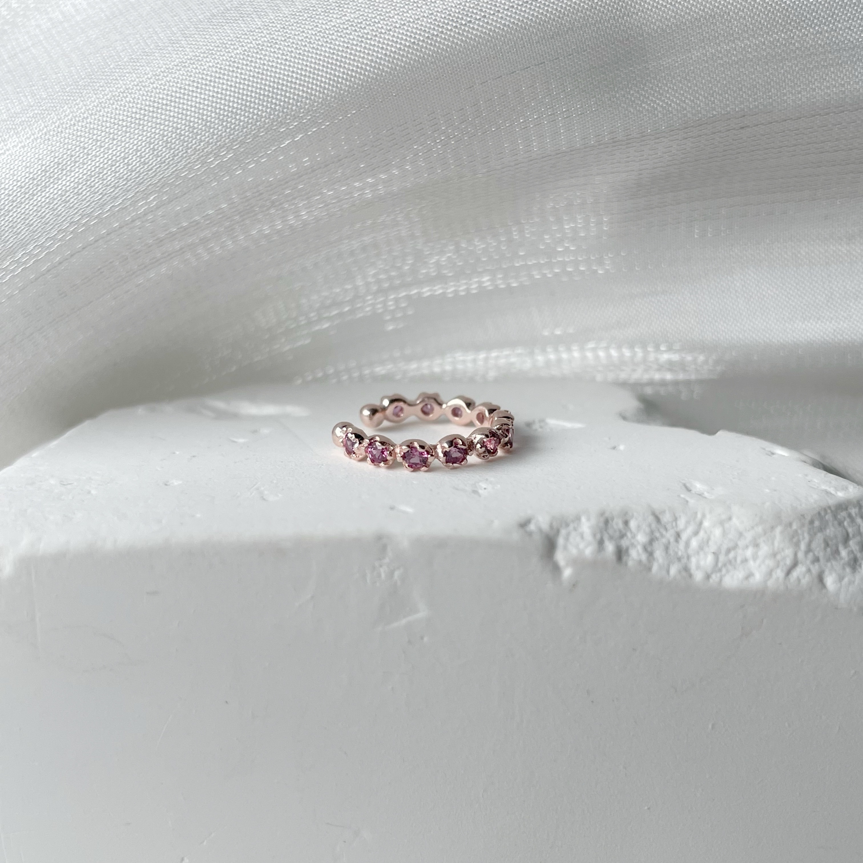 整圈小花玫瑰石榴耳骨夾