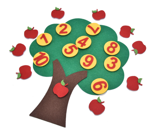 毛氈蘋果樹點數配對教具 520