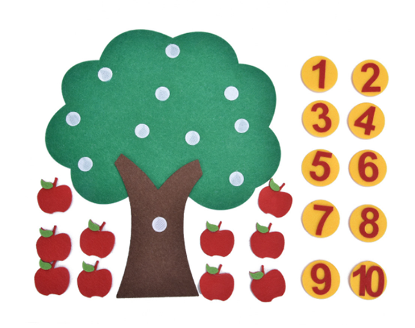 毛氈蘋果樹點數配對教具 520