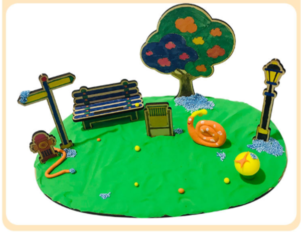 DIY木質拼插公園場景材料包 64288