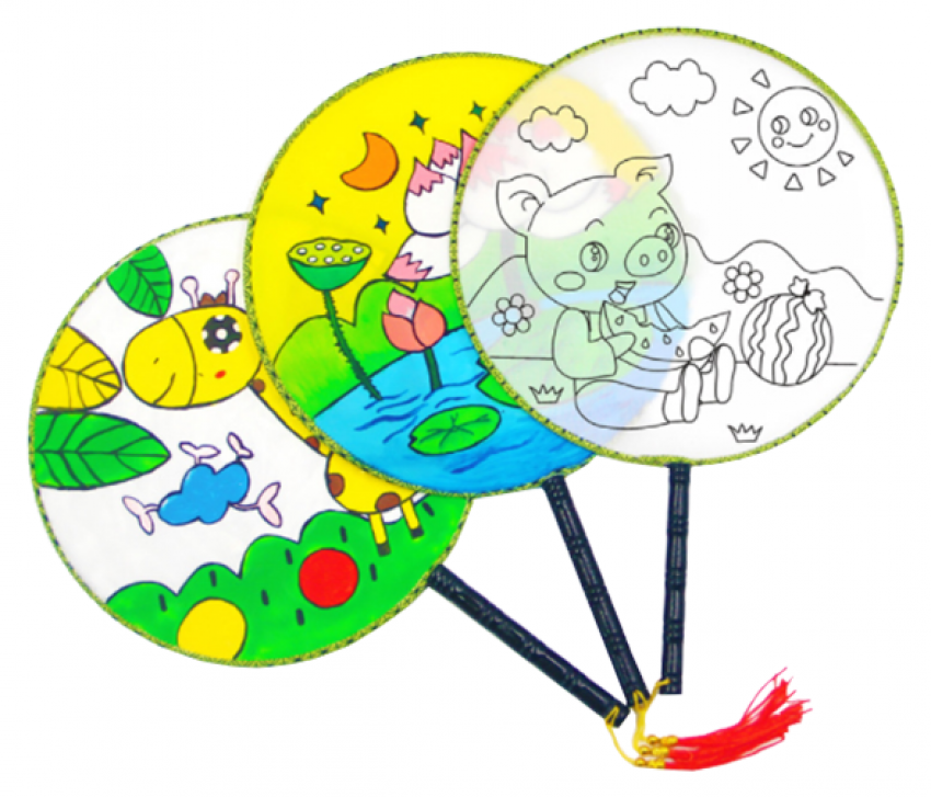 DIY空白圖案繪畫扇 M5833