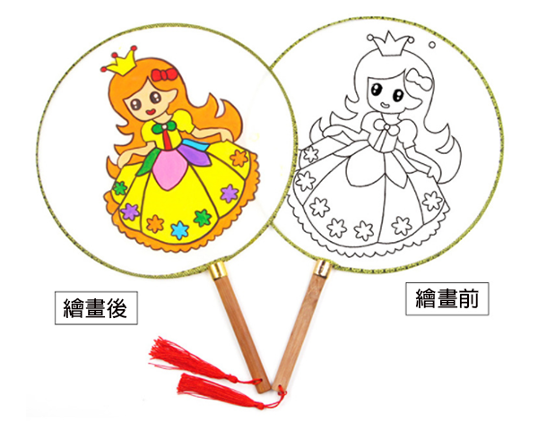 DIY空白圖案繪畫扇 M5833