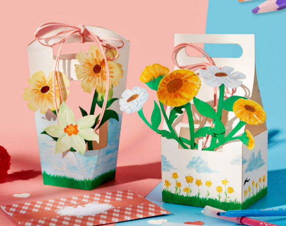 現貨區 DIY白胚塗鴉花籃材料包 M6268