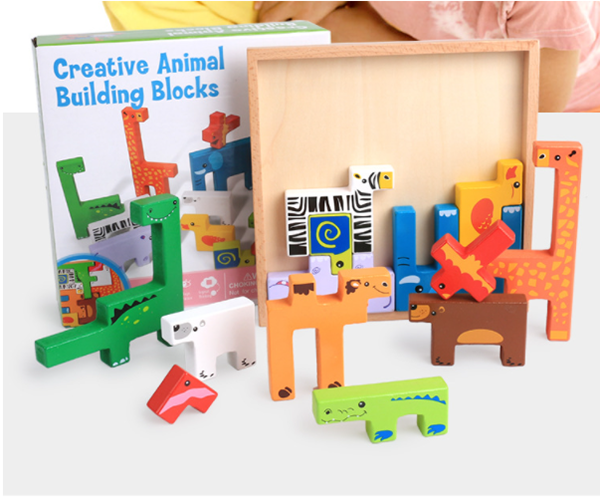 木製卡通動物立體拼圖 MY-10