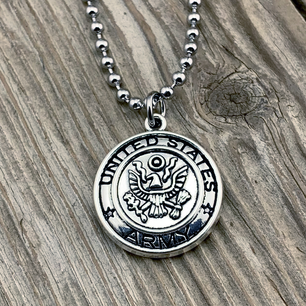 美國 Bullet - 美軍圖騰 復古徽章項鍊（陸軍 / Army）