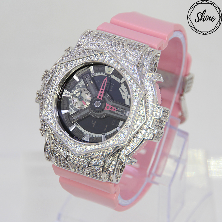 銀色 Mini-G 改裝手錶 GMA-S110MP-4A2 - 玫瑰