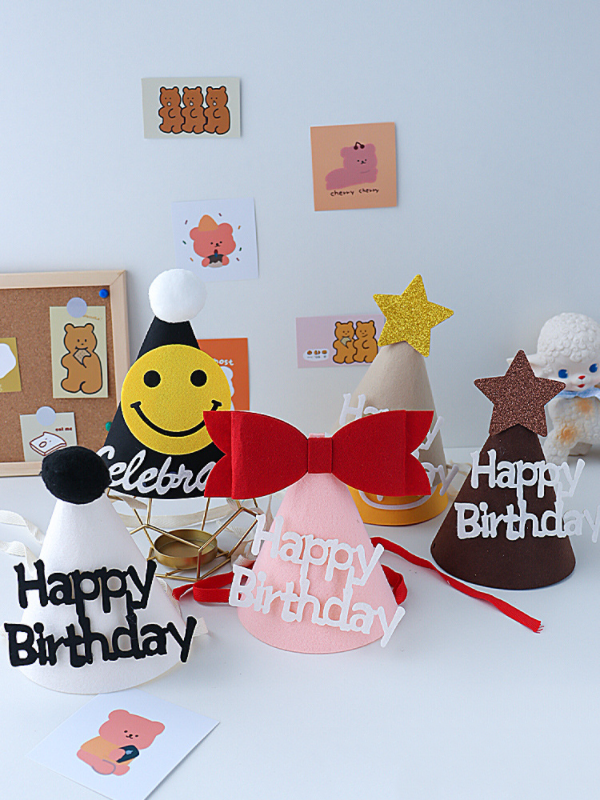 現貨區 可愛無紡布生日帽 9240