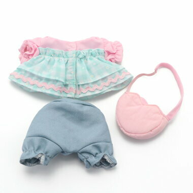 Usamomo萌兔桃桃-絨毛娃娃更衣配件-雪紡上衣 &短褲 43cm專用