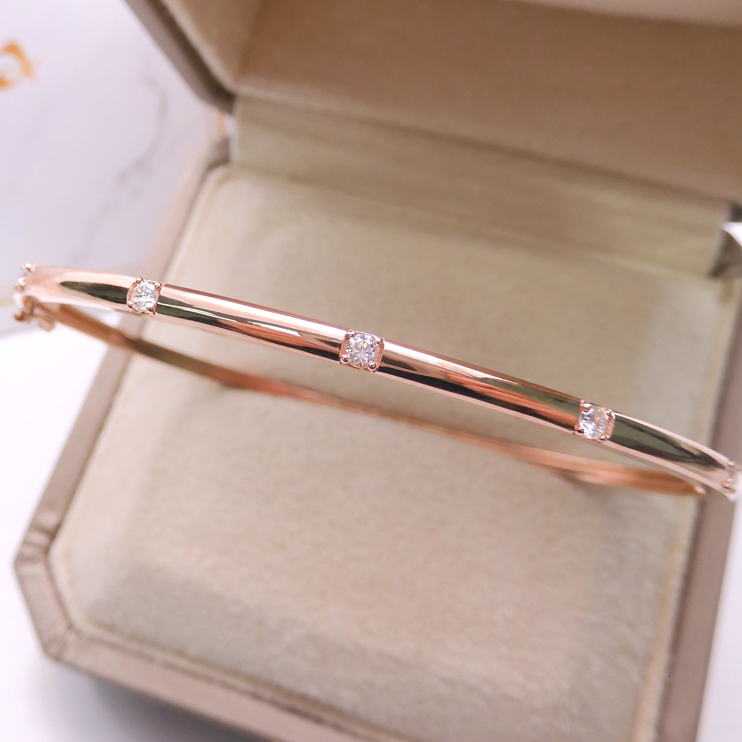 18K金 0.165ct 鑽石手鐲