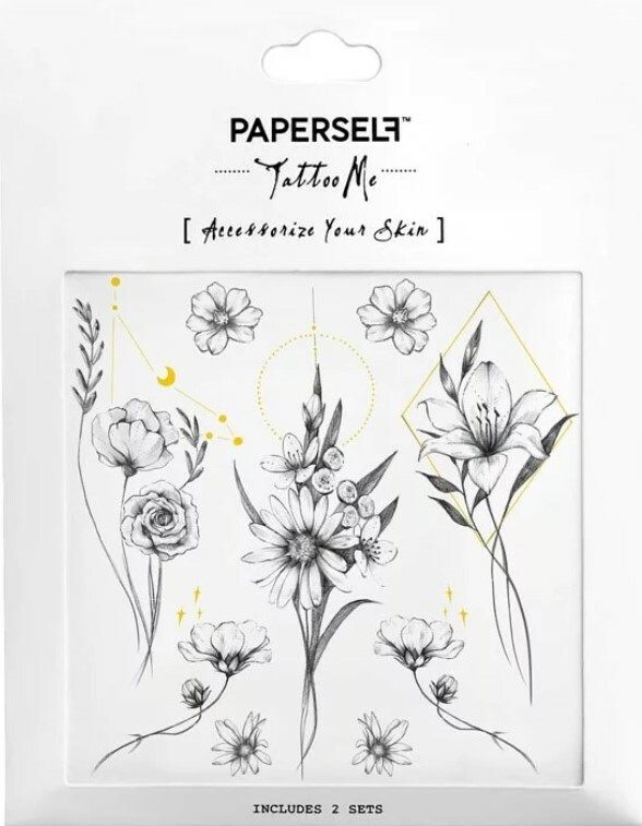 Paperself｜花的框架 Geo Flower 刺青紋身貼紙