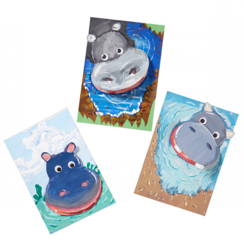 DIY河馬張大嘴塗色材料包 M7149