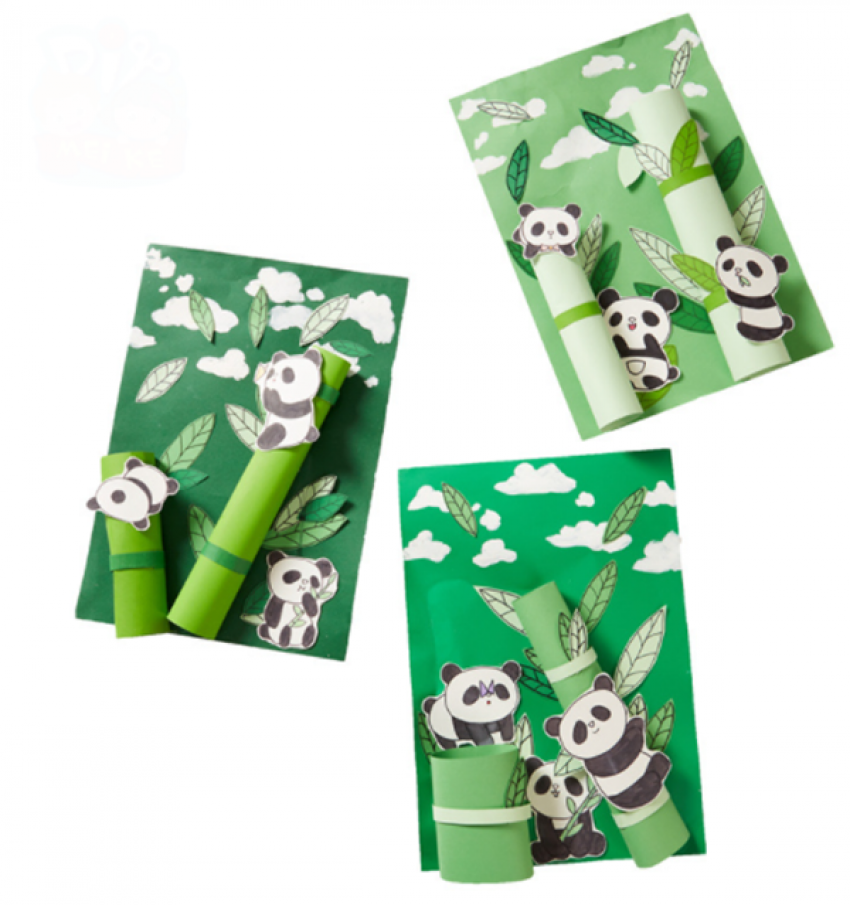 DIY竹林裡的熊貓繪畫材料包 M7146