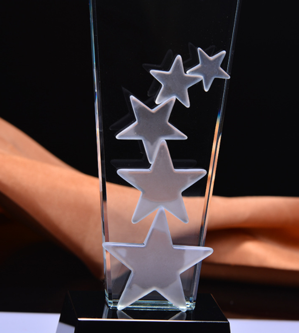 5星星水晶獎座 23-27CM CC1