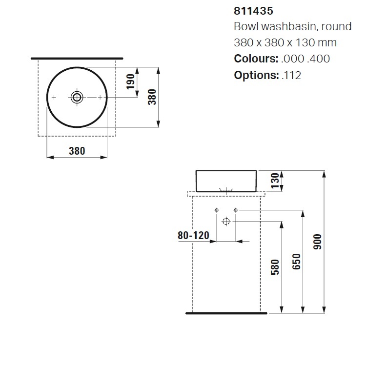 Laufen "Living City" 8.1143.5.757.112.1 Countertop Washbasin *SaphirKeramik* *Display Item*
