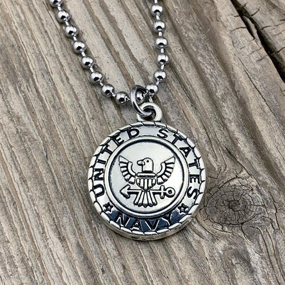 美國 Bullet - 美軍圖騰 復古徽章項鍊（海軍 / Navy）