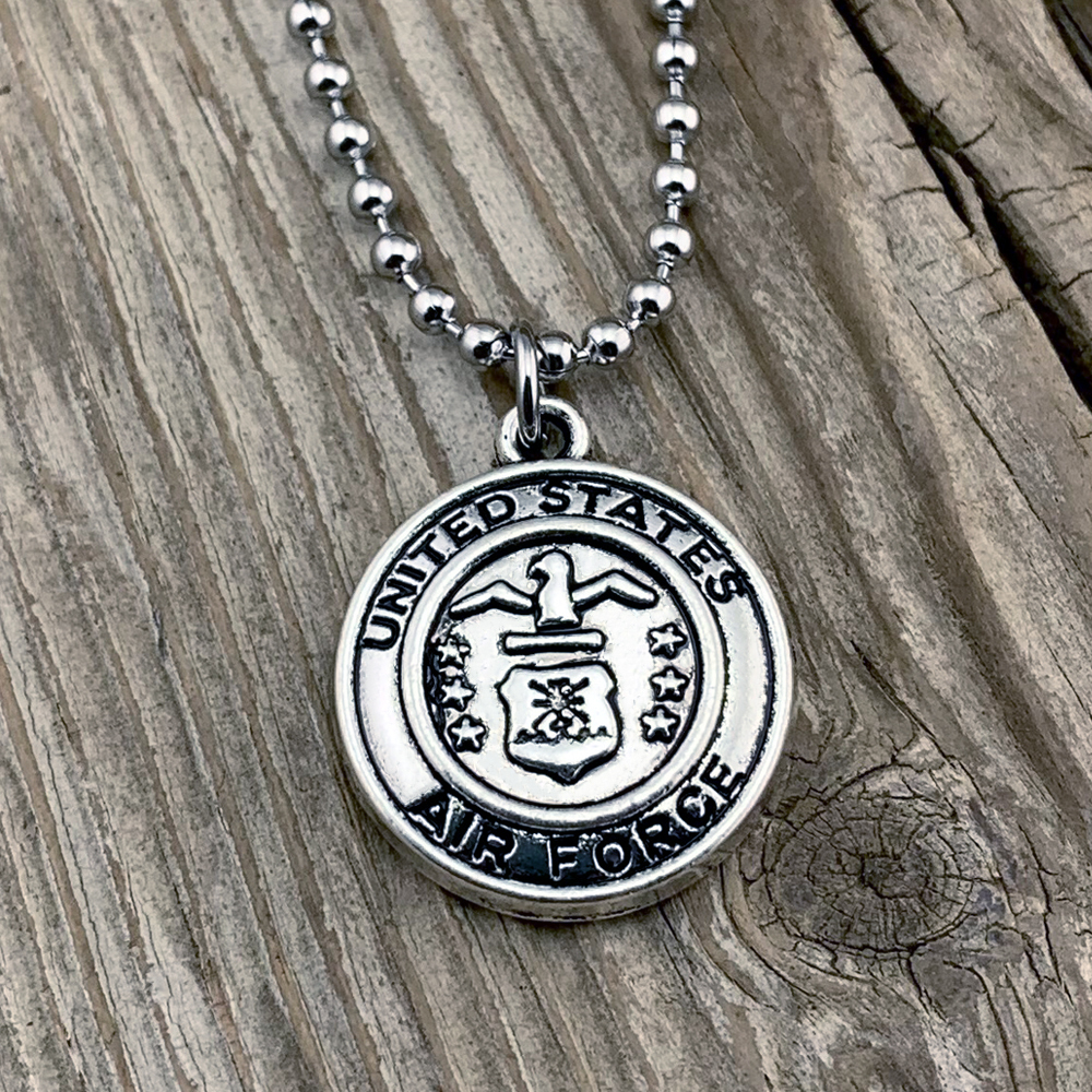 美國 Bullet - 美軍圖騰 復古徽章項鍊（空軍 / Air Force）