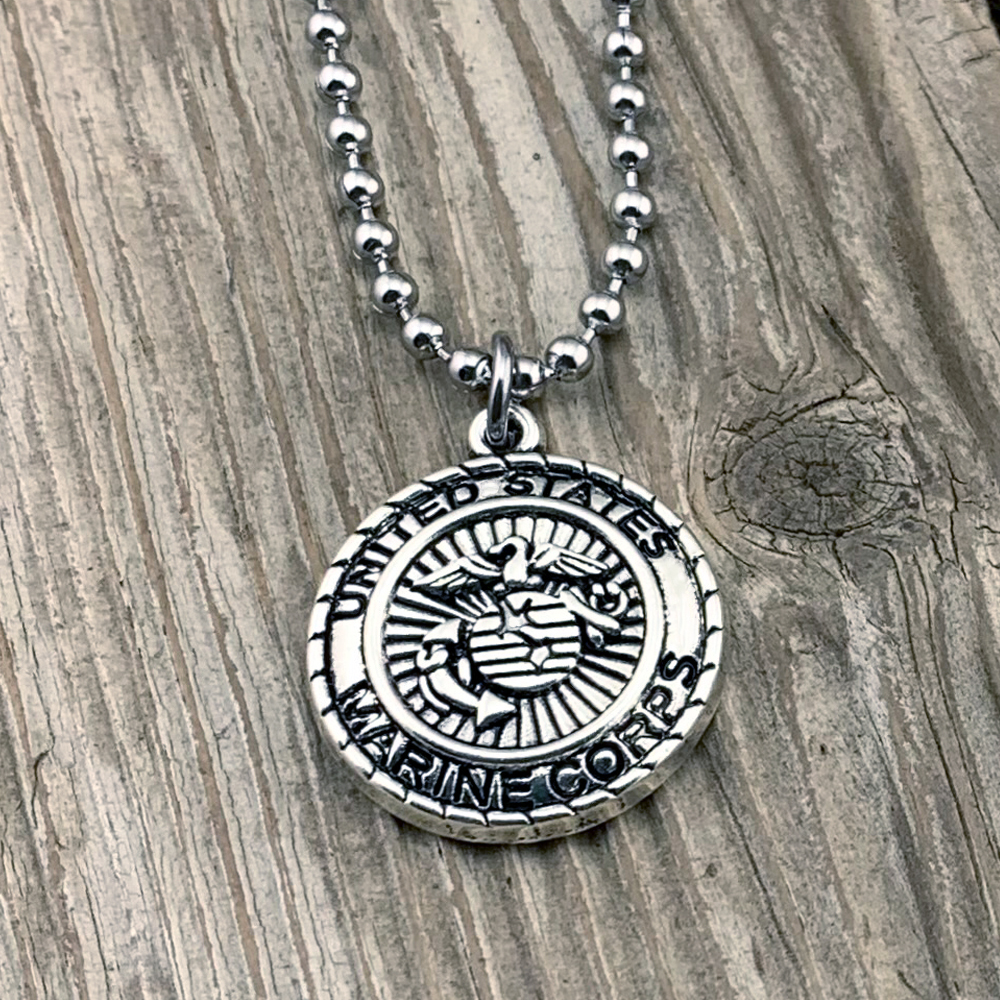 美國 Bullet - 美軍圖騰 復古徽章項鍊（海軍陸戰隊 / Marine Corps）