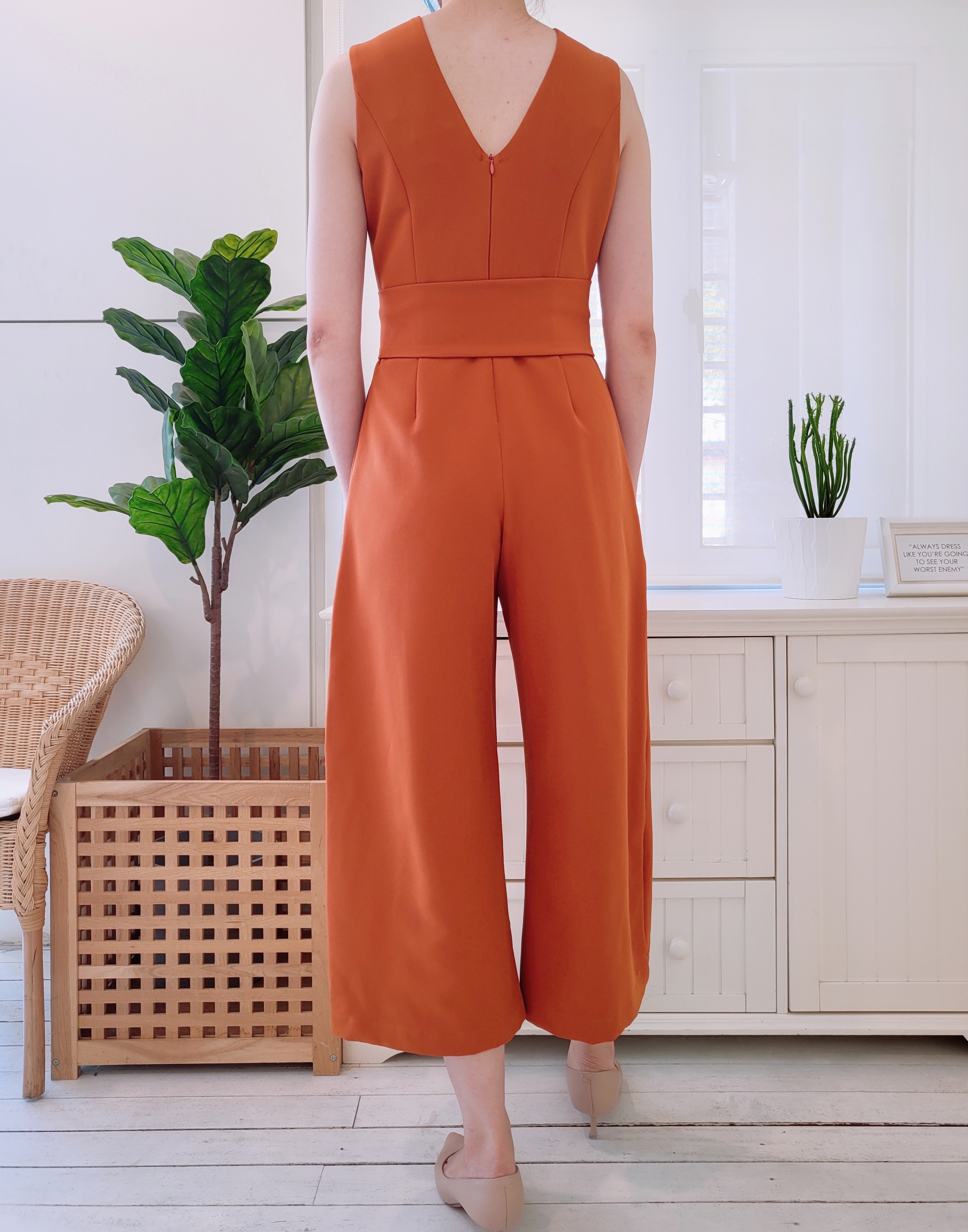BELTED WIDE LEG JUMPSUIT