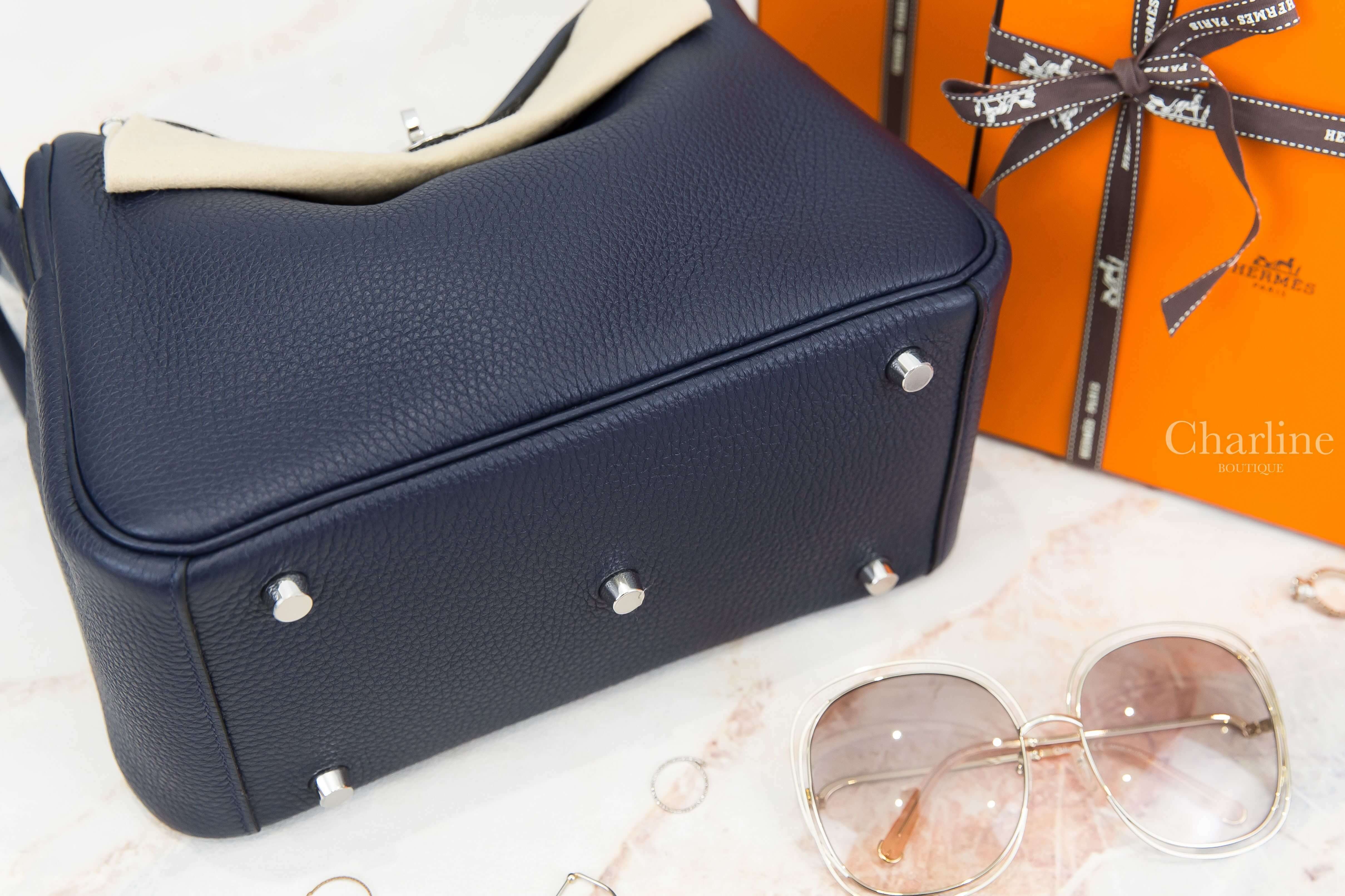 Hermès Lindy 26cm 2Z Bleu Nuit Taurillon Clemence U刻午夜藍銀釦-Charline Boutique 精品代購