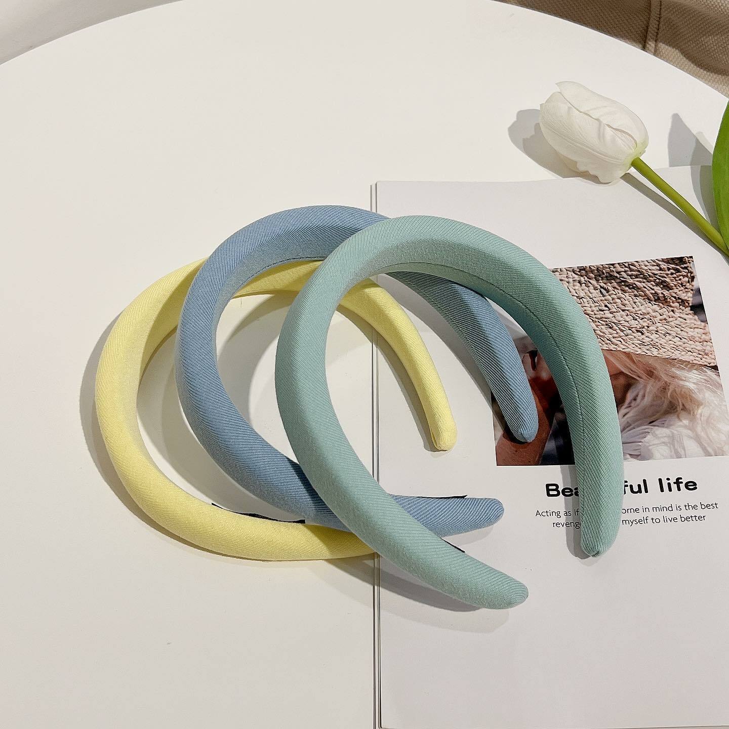 韓國馬卡龍蛋糕髮箍。六色