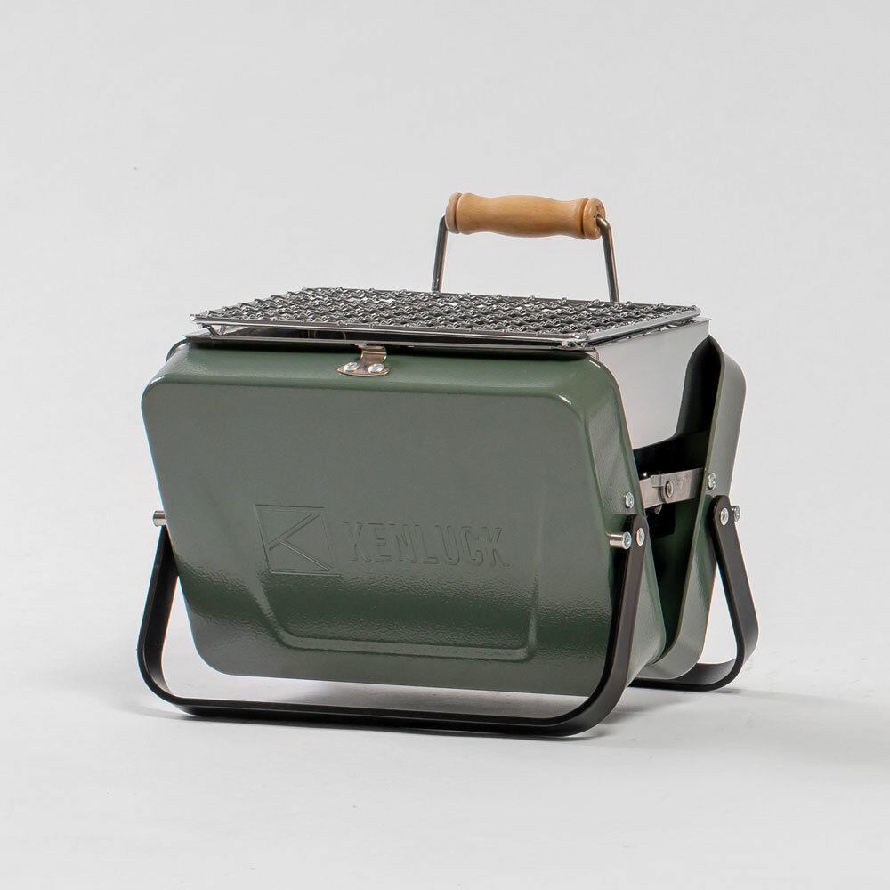 【福利品】KENLUCK Mini 迷你款攜帶型烤肉架-錘紋綠