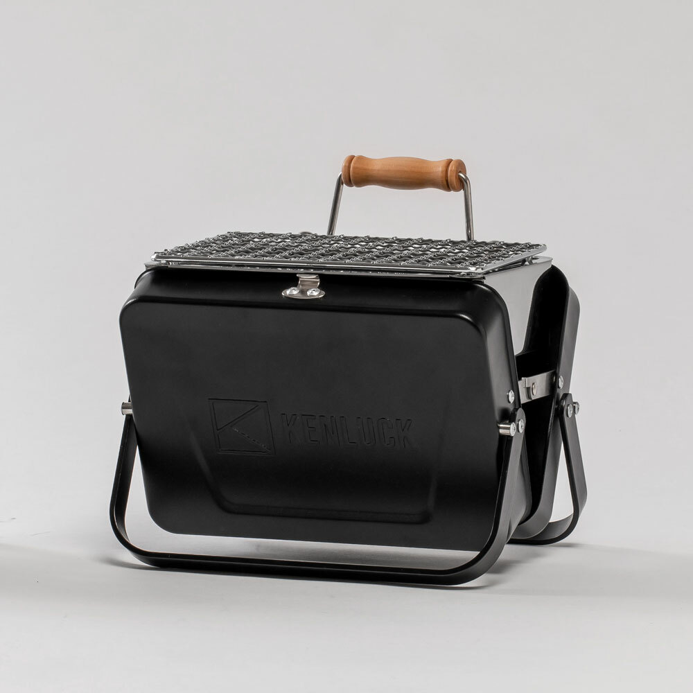 【福利品】KENLUCK Mini 迷你款攜帶型烤肉架-砂紋黑