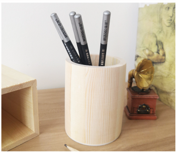 DIY白胚實木筆筒 62791