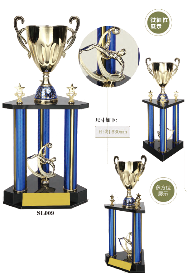 破盤價 SL009 優質金屬獎盃 升級送彩色排版金貼 SL009