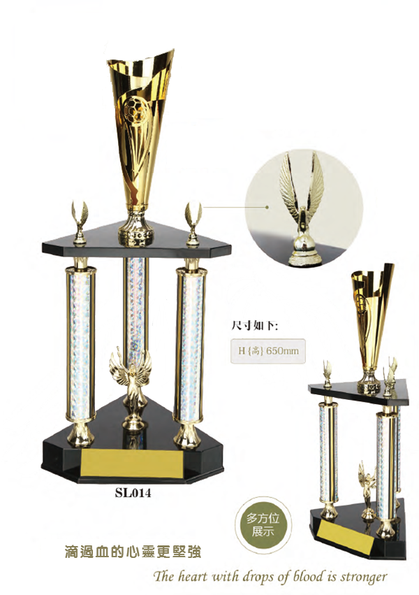 破盤價 SL014 優質金屬獎盃 升級送彩色排版金貼 SL014