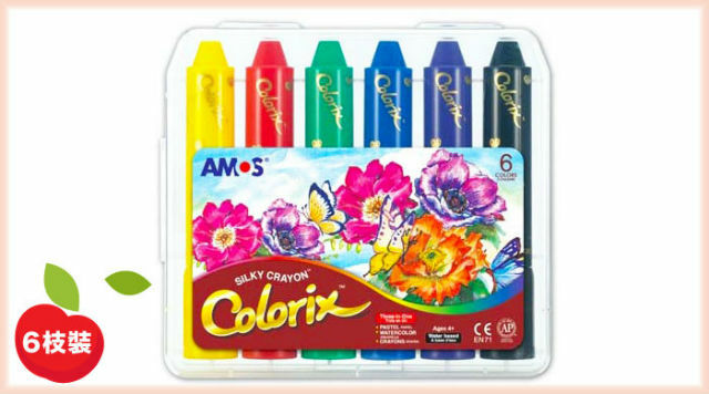韓國 AMOS 6色粗杆絲滑旋轉蠟筆 CRX5PC6