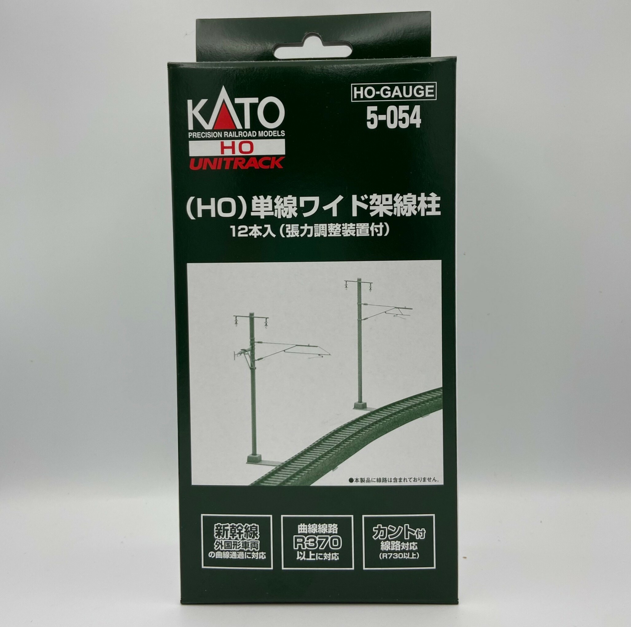 Kato 5-054 HO規 單線架線柱.12入