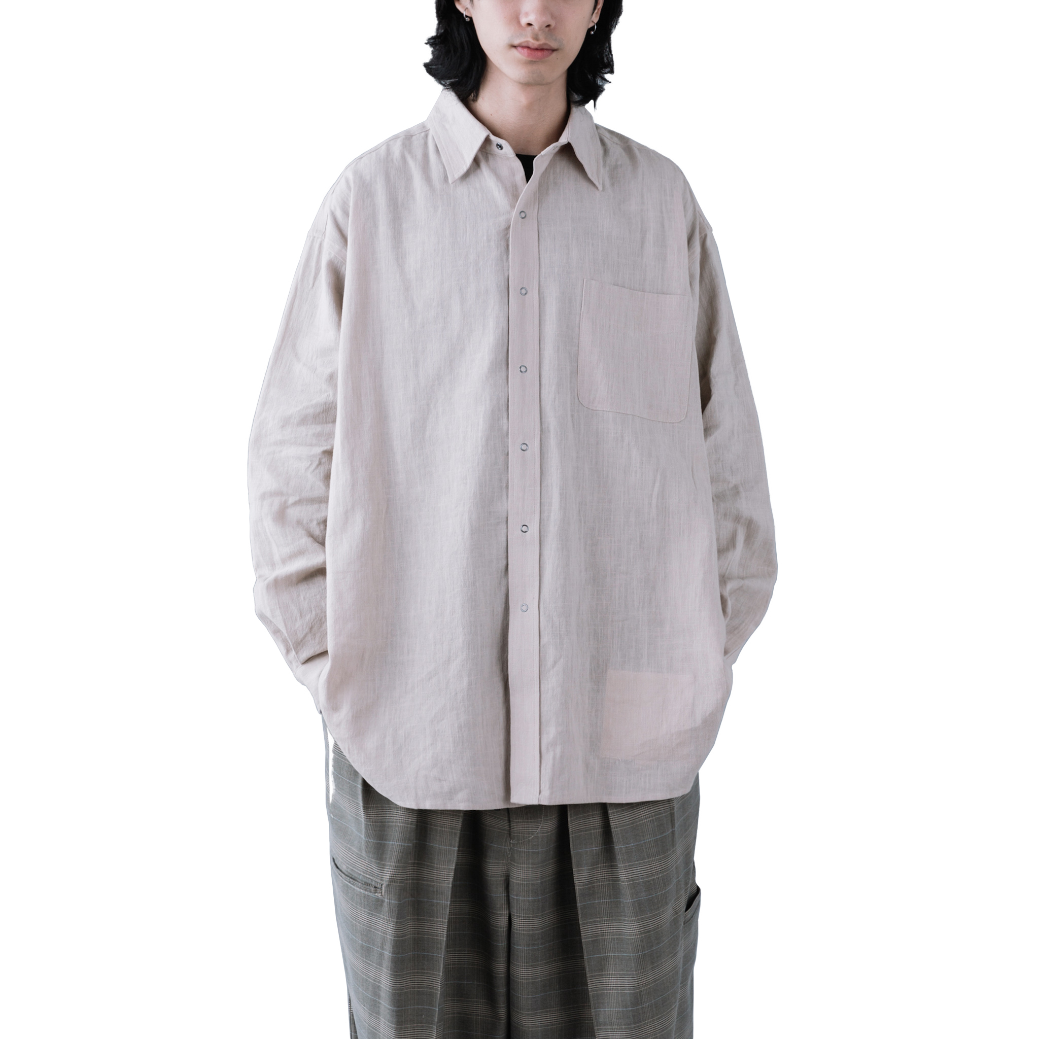 BURLAP OUTFITTER 22SS - L/S B.B. Shirt Linen - Beige