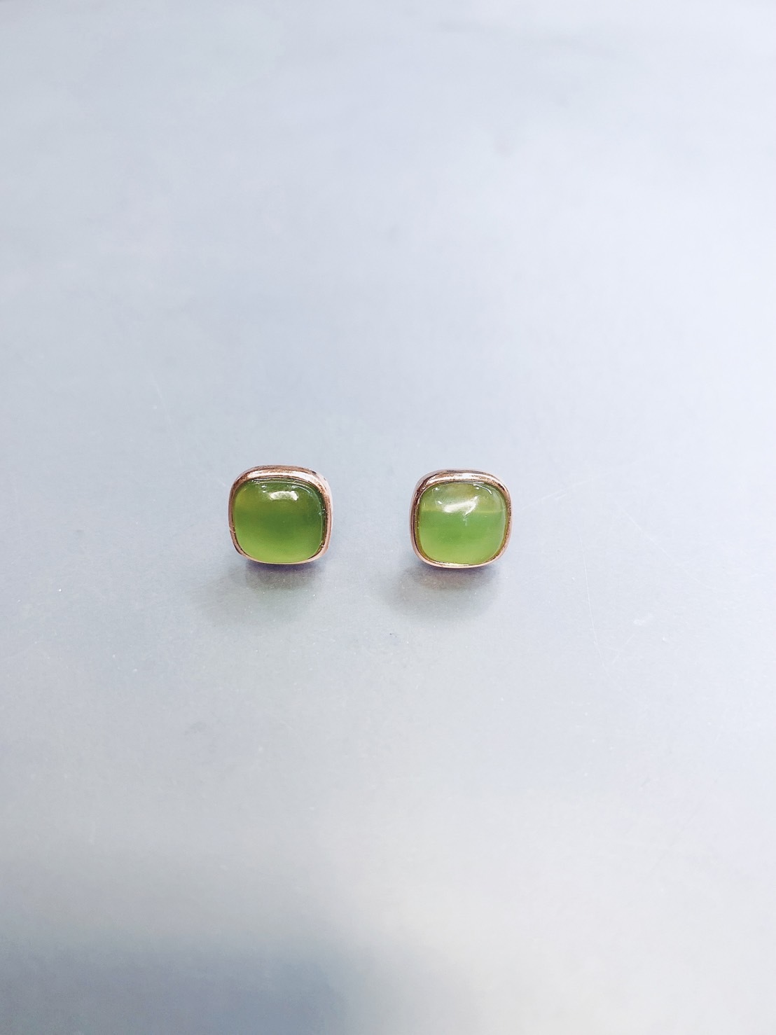 綠田丨和田碧玉耳環