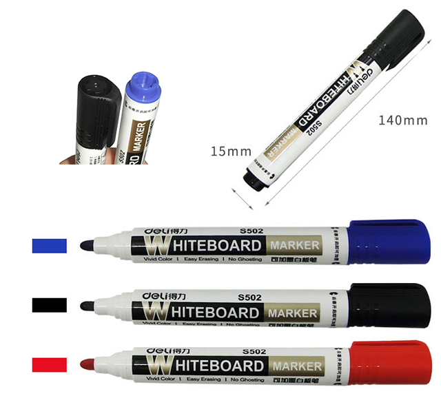 得力S502 2mm大容量白板筆