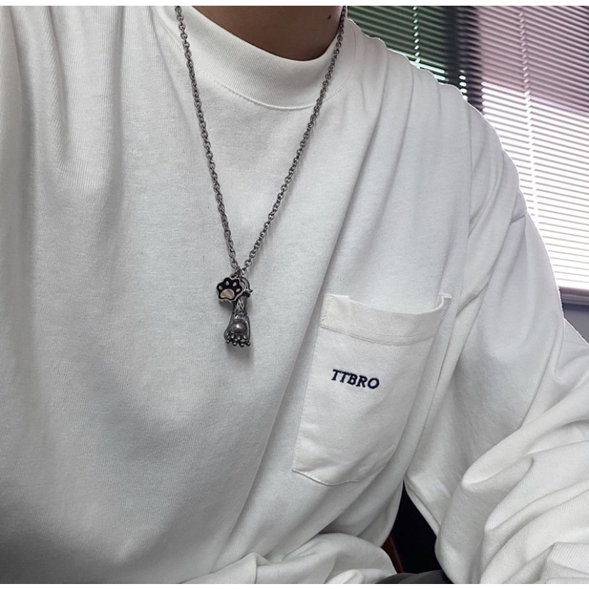 貓掌 / 小肉球 / 貓抓 / 造型 / 做舊 / 飾品 / 鈦鋼 / 項鍊