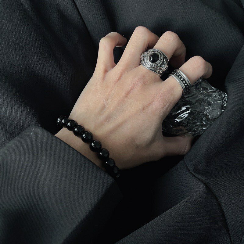 曜石黑 / 晶石 / 百搭 / 珠珠 / 飾品 / 彈性繩 / 手鍊 / 單一尺寸 / 飾品