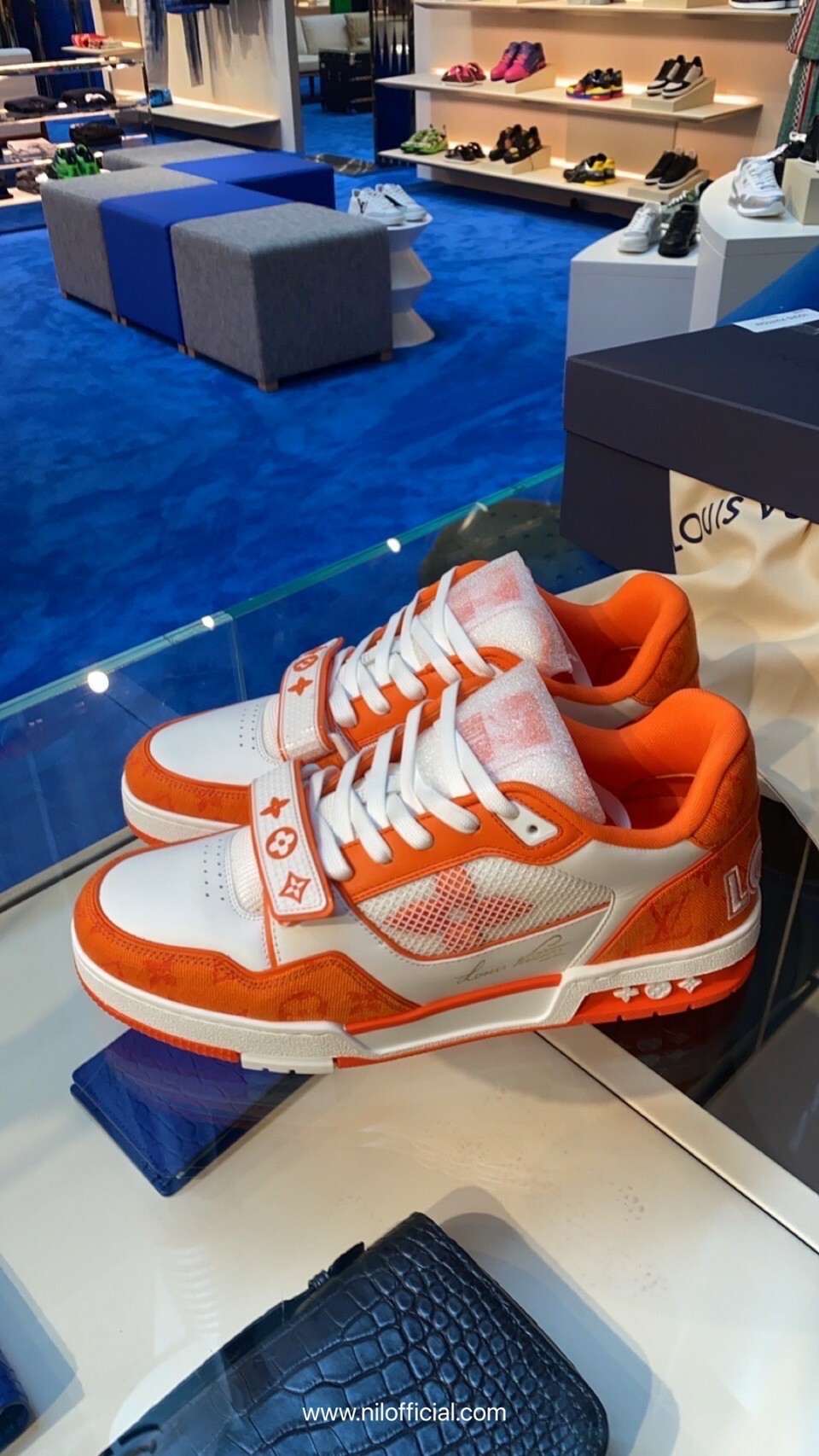 超稀少現貨 LV Trainer 最新限定款 老花 魔鬼氈 橘色