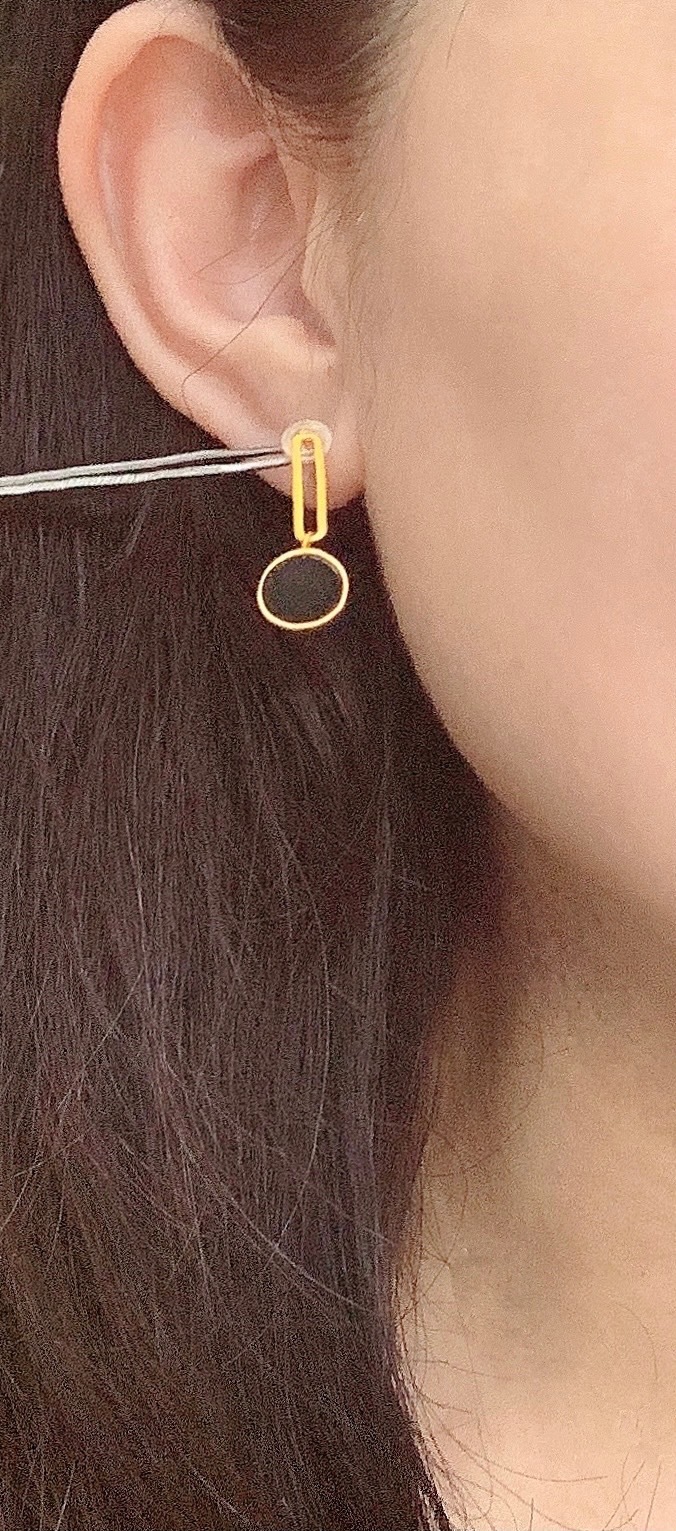 和田墨玉耳環 01丨時尚黑