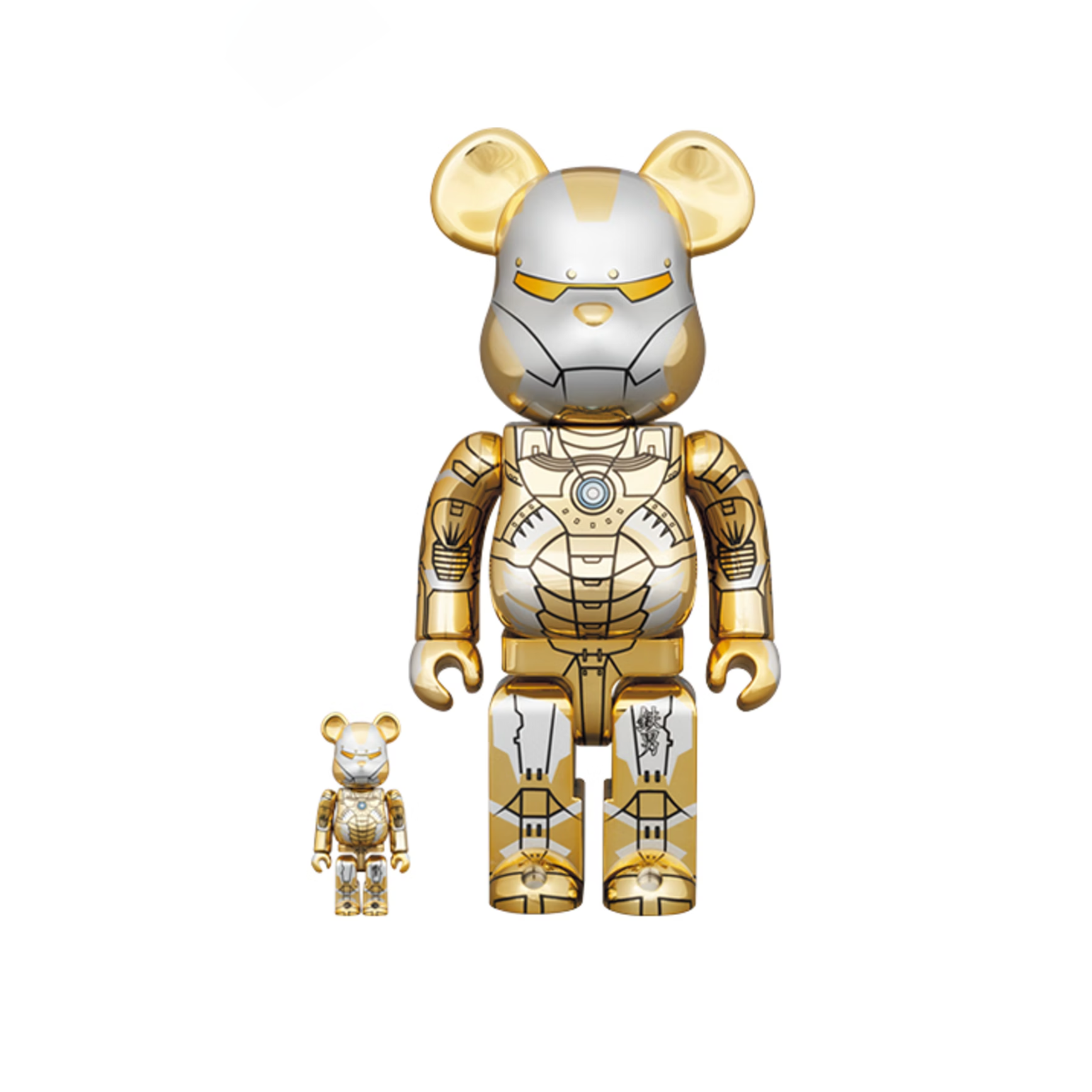 -(E12c)-BE@RBRICK X SORAYAMA METROPOLIS VARIANT IRON MAN REVERSE 空山基 鋼鐵人 400%+100%