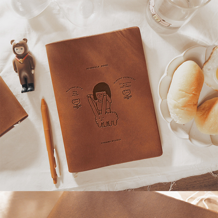 右手超人｜絕版｜手帳本｜皮質烙印款｜和狗狗雲玩